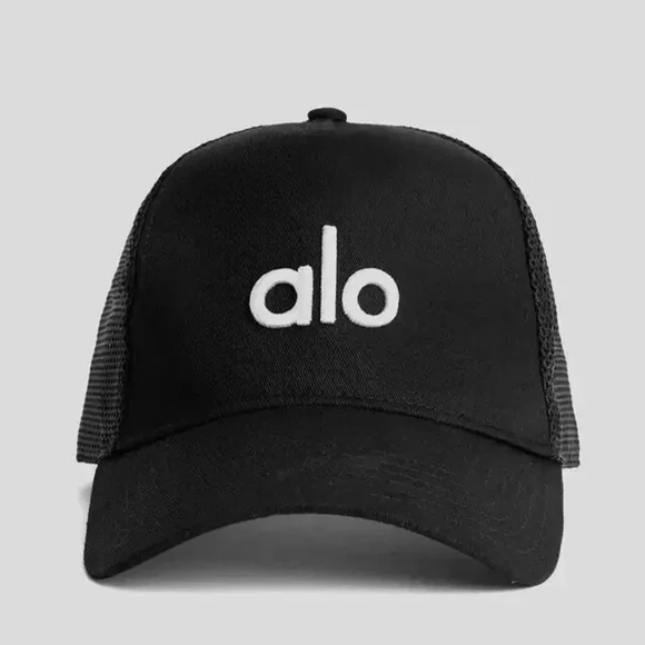 ALO YOGA District Trucker Hat Cap Baseball Cap SnapBack Mesh Adjustable Unisex - Picture 1 of 5